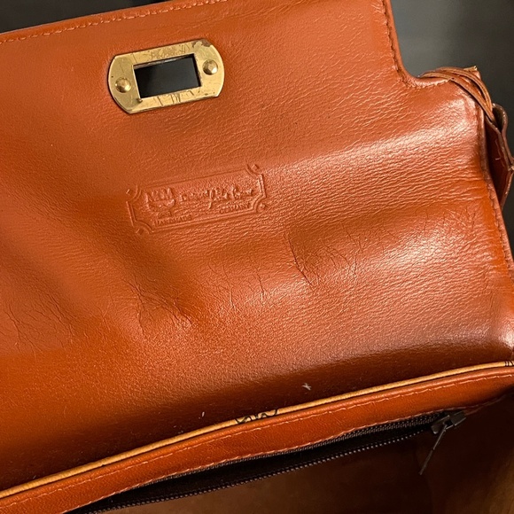 MCM RARE Visetos Kelly Mini Handbag Brown Leather Shoulder Crossbody Bag vintage - Picture 10 of 15